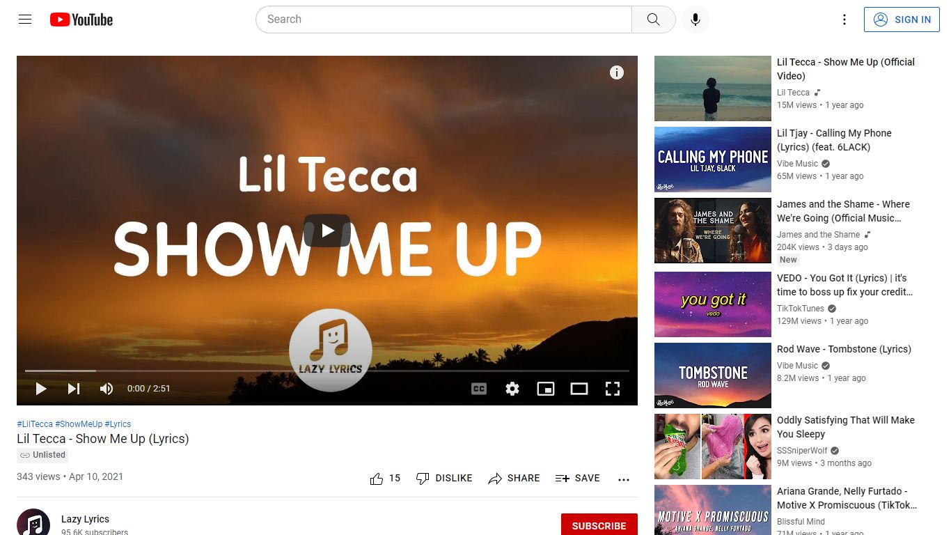 Lil Tecca - Show Me Up (Lyrics) - YouTube